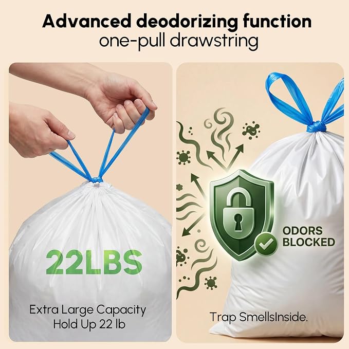 80 Count 21.65" x 11" Cat Litter Box Liners for Self Cleaning Litter Box, Extra Thick Heavy Duty Cat Litter Bags Replacement, 6-8 Gallons of Capacity