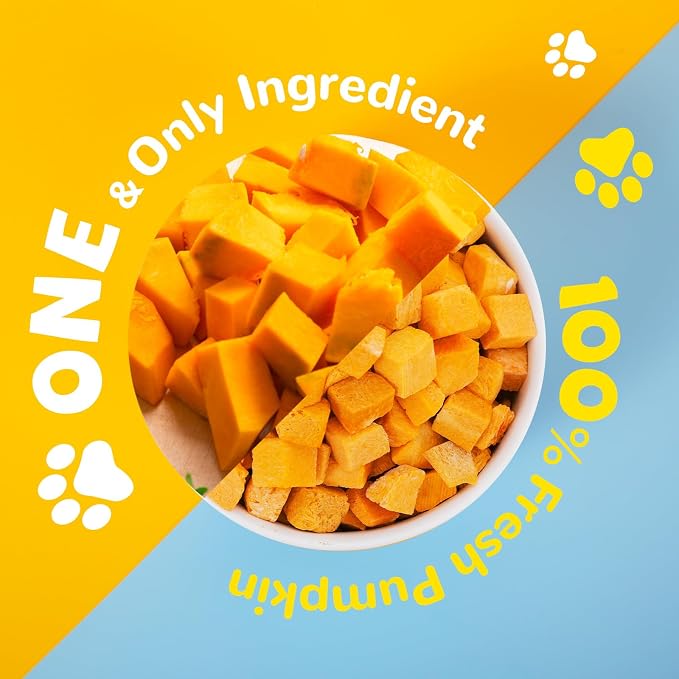 PAWUP Freeze-Dried Pumpkin Treats for Dogs & Cats, Freeze Dried Chicken Heart Pet Treats, High Protein Freeze-Dried Pet Food for Dogs, Cats, Fresh Ingredient