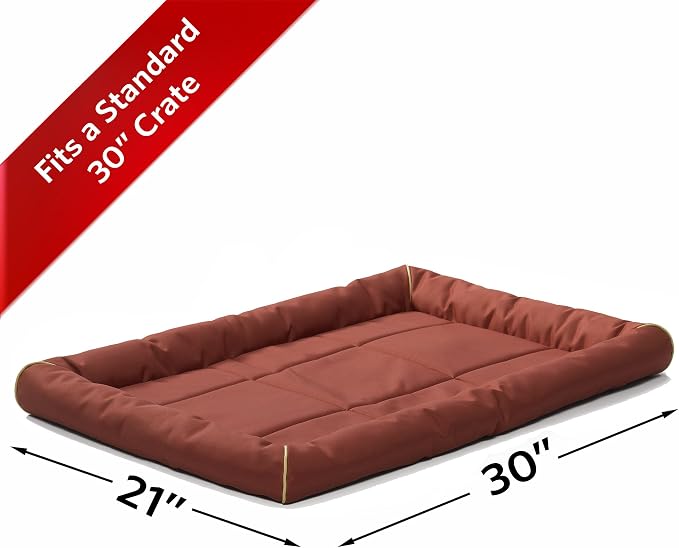 MidWest Homes for Pets Medium QuietTime MAXX Ultra-Rugged Dog Bed, Water & Odor Resistant, Bolstered Edge, Non-Slip Bottom, Fits 30-inch Crates, Brick