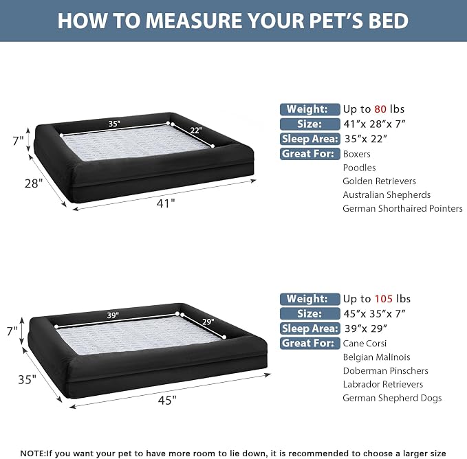 WNPETHOME XL Extra Large Dog Bed, Washable Dog Couch with Removable Waterproof Cover, Orthopedic Large Pet Sofa Bed with Bolster Sides for Sleeping