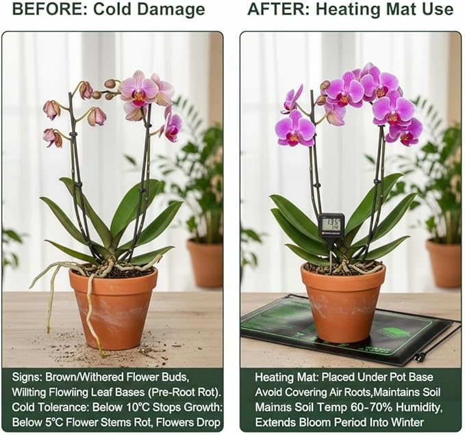 2 Pack Seedling Heat Mat with Thermostat Controller & Timer for Plants Seed Starting, Temp-Adjustable Waterproof 10"x 20" Warming Mat for Seed Germination, Indoor Growing, Hydroponic, Greenhouse
