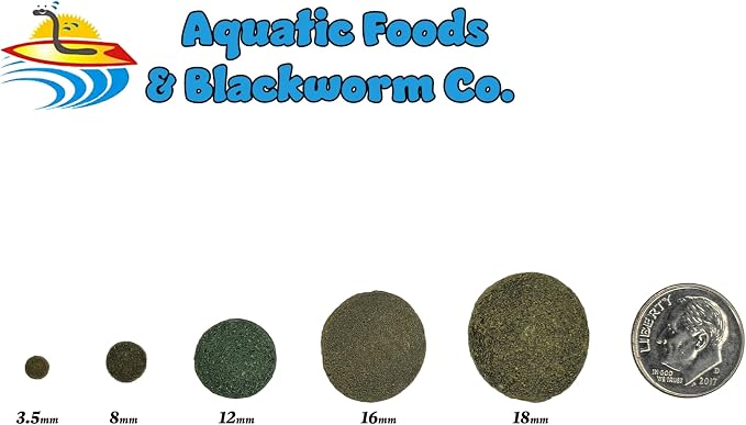 12mm 1/2" Sinking Wafers of Algae & Spirulina Ideal for Plecos, Bottom Fish, Catfish, Shrimp, Snails, Crayfish, All Herbivorous & Omnivorous Tropical Fish...AFI Wafers..1/2-lb