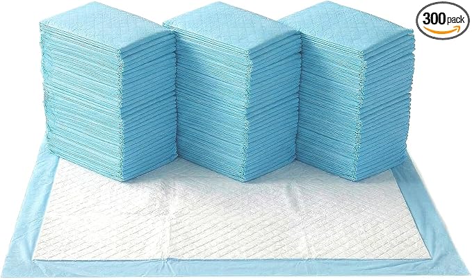 Paw Inspired 28”x30” Extra Large Puppy Pads, XL Dog Pee Pads with Adhesive Strips, Potty Training Pads in Bulk (300 Count)