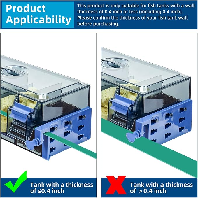 Multi Layer Aquarium Fish Tank Filter with Waterfall Oxygenation Suitable for 20-30 Gallon Fish Tanks, Flexible Mounting, Dust & Splash Protection