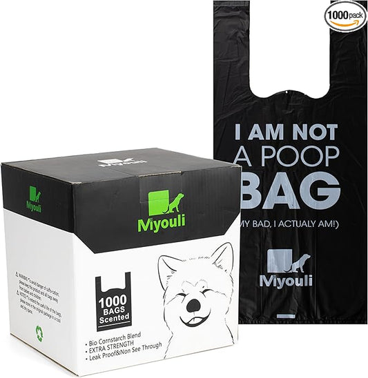 1000 Count Extra Thick Dog Poop Bags with Handles, Heavy Duty Leak-Proof Waste Bags for Dog and Cat Litter, Ocean Wind Scented