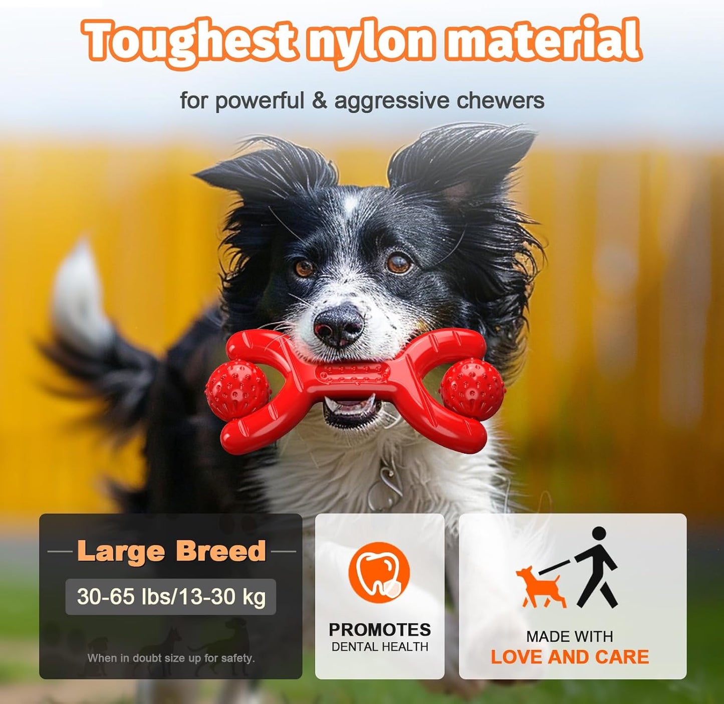 Indestructible Dog Toys for Aggressive Chewers - Heavy-Duty Chew Bones with Real Vanilla Flavor, Interactive & Durable Toys for Medium/Large Dogs to Relieve Boredom