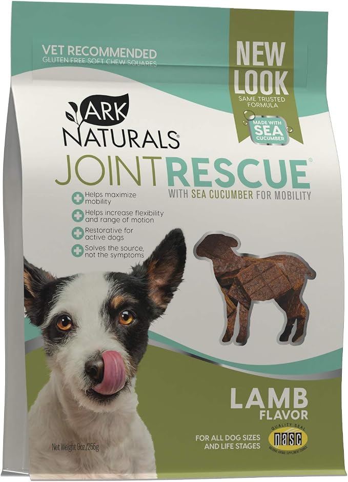 Ark Naturals Joint Rescue Dog Chews, Lamb Flavor, Joint Supplement with Glucosamine & Chondroitin, 1 Pack