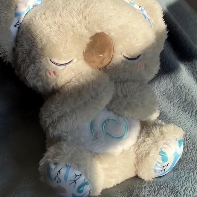 The Relief Koala Sleeping Plush Breathing, Koala Breathing Stuffed Animal Evoraco Soothing Evora Anxiety Relief Koalas Calm Sleeping Buddy Mush Plush with Heartbeat (1PC)