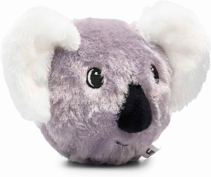 Flourish Pets 2in1 Tough Durable Dog Chew Toy with Non-Toxic BPA Free Rubber&Double Stitched Soft Fabric Exterior Squeaky Indestructible Dog Toy for Aggressive Chewers-Single Pack,Koala Prickles(4'')