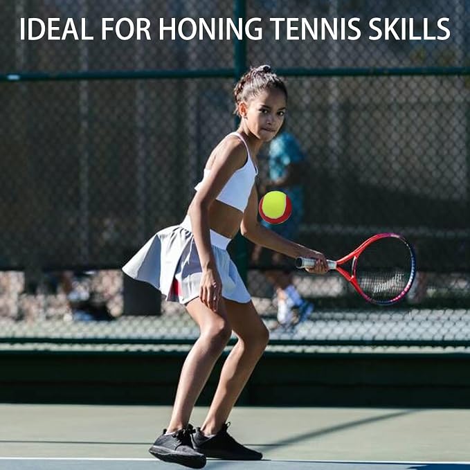 SHYUJAJIE 20 Pack 25%/50%/75% Low Compression Stage Tennis Ball for Beginners Youth Kids Training Practicing Ball with Mesh Bag for Easy Transport