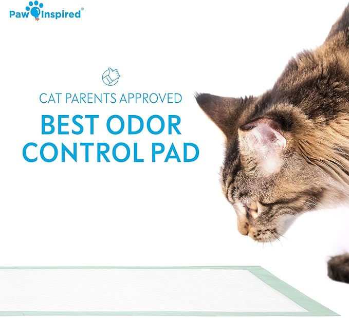 Paw Inspired Cat Pads, Generic Refills for Tidy Cats Breeze Litter Box System, Disposable Kitty Litter Liners, Super Absorbent Pee Pads, 16.9 x 11.4 Inch (Original/Unscented, 80 Count)