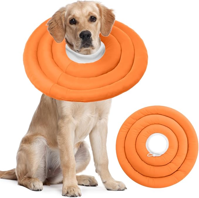 IDOMIK Dog Recovery Collar, Waterproof Soft Dog Cone After Surgery, Comfy Protective Elizabethan Collar Alternative for Dogs Cats, Adjustable Pet Neck Donut Cone Anti-Licking Biting Wounds