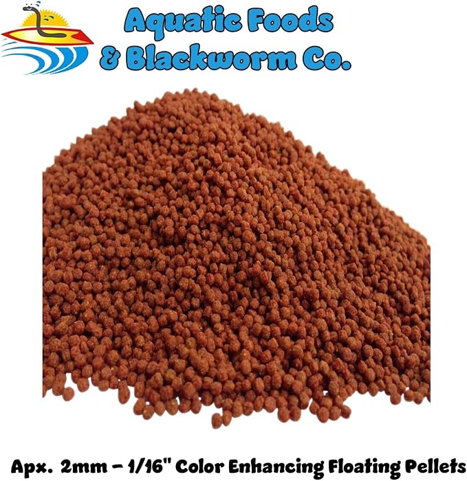 25-lbs, 2mm Koi & Pond Fish Floating Pellets, Color Enhancing Pellets with Anchovy Fish Meal, Krill, Astaxanthin. 2mm - 1/16" Floating Pellets...25-lb -Box