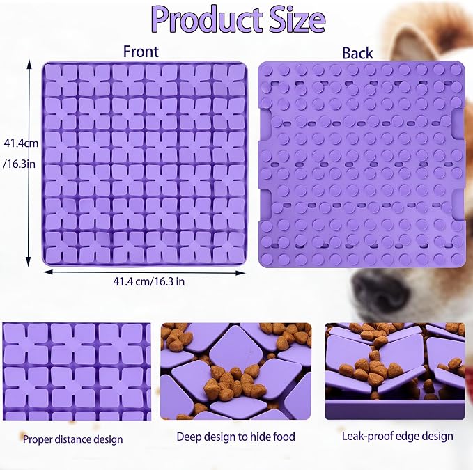 Silicone Snuffle Mat for Dog,Slow Feeder Lick Mat with Suction Cups for Slow Eating&Femont Silicone Snuffle Mat for Large Dogs