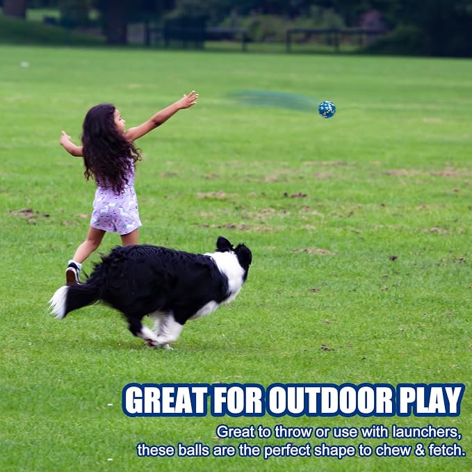 Mankoda 8Pcs Dog Balls - Aggressive Chewer Tennis Balls, 2.5'' Diameter Fetch Toys for Teething Dogs (Medium & Small)