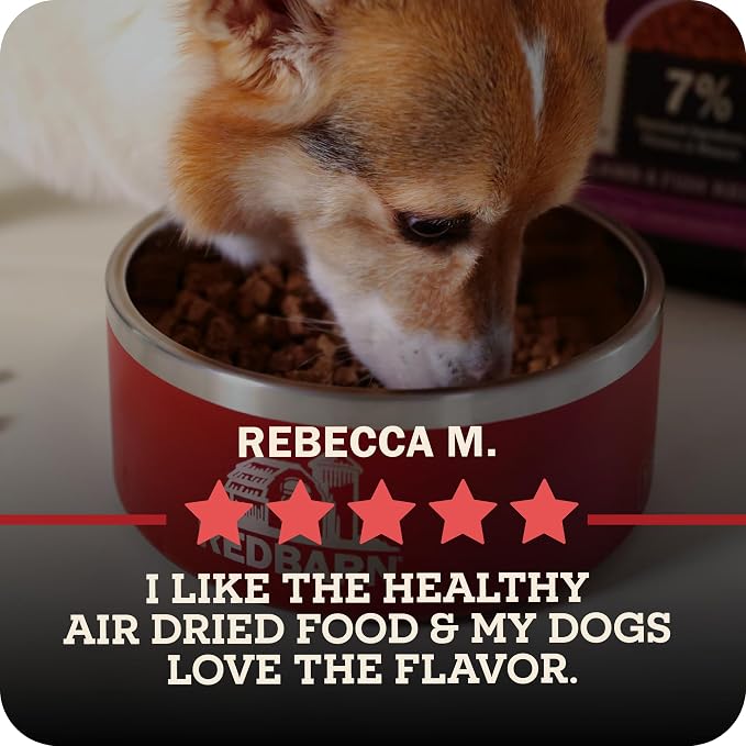 Redbarn Powerfood Air Dried Dog Food Small Breed Recipe 2 lbs - 91% Chicken & Chicken Organs with Blueberries Prebiotics Postbiotics Grain Free Wholesome Pet Food Made in USA