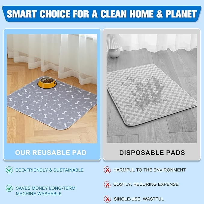 2 Pack Puppy Pads with Pheromones,Washable Puppy Pads for Dogs,Leak-Proof & Anti-Slip,Reusable Absorbent Dog Training Pad for for Playpen,Whelping Box,Potty Training (15.7" × 23.6")