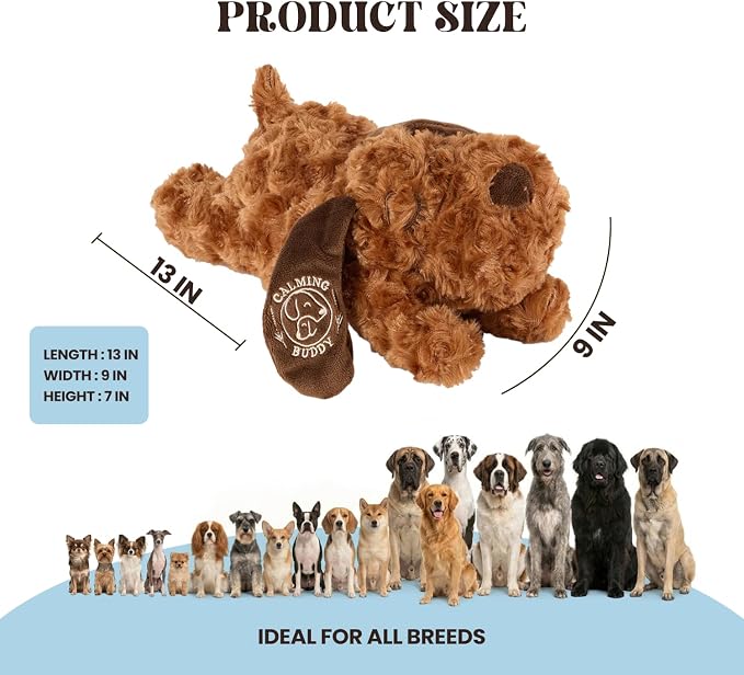 Original Buddy - Puppy Heartbeat Toy for Anxiety Relief with Reusable Heat Pack and Lavender, Sleep Aid for Dogs, Plush Comfort Toy for All Breads (Buddy Kit)