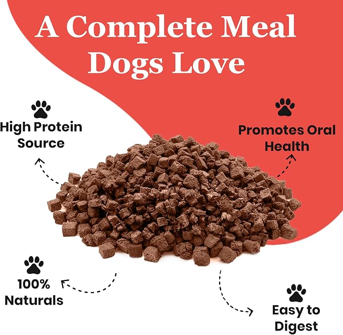 Freeze Dried Raw BLT & Bone Dog Food (3 Lb), Beef Liver and Tripe Recipe with Ground Bone, High Protein Freeze Dried Dog Food and Topper for Dog's of All Life Stages, Made in USA
