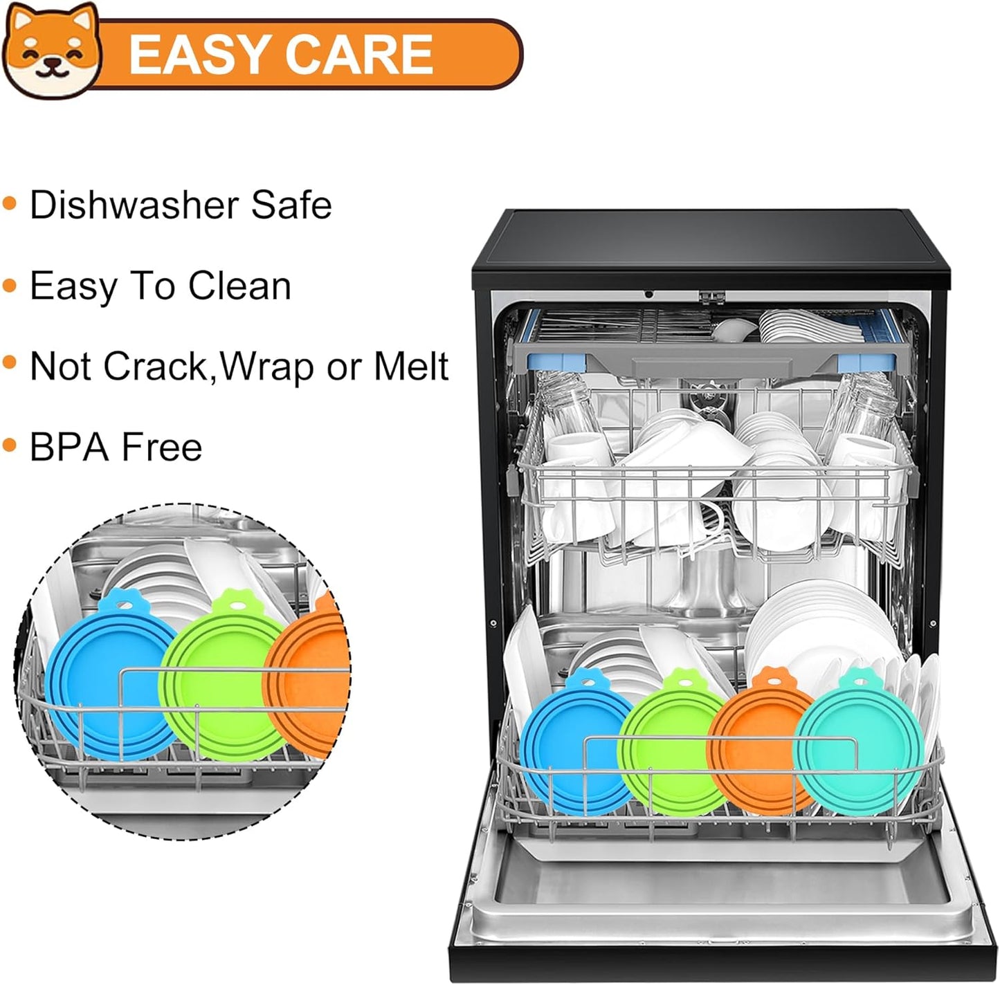 2 Pack Pet Food Cans Lids, Silicone Food Can Covers for Dog and Cat, BPA Free/Food Safe/Universal, One Fit Most Standard Size Food Can Top Red/Blue