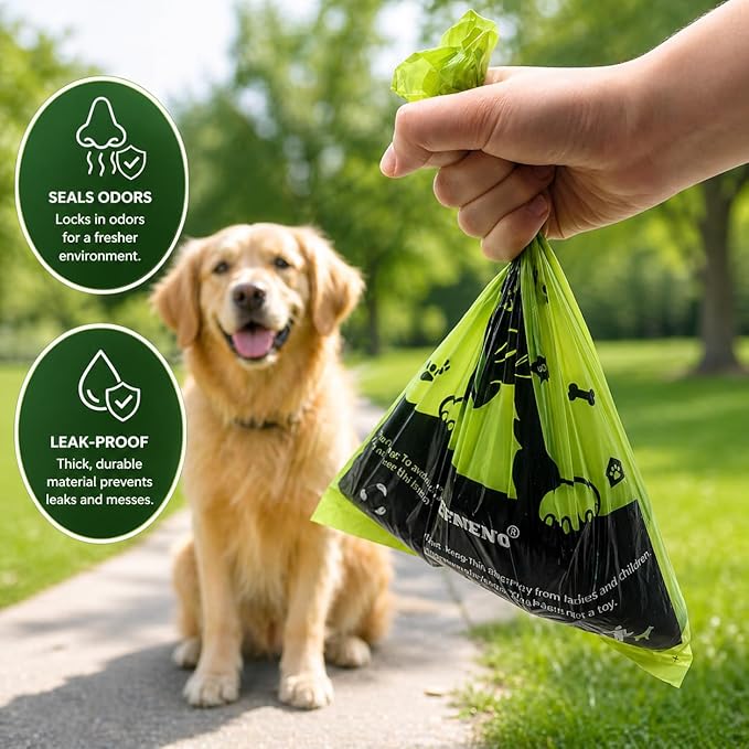 Doggy Poop Bags Biodegradable with Dispenser (1440 Bags) Eco-friendly Dog Waste Pickup Bags Landfill-friendly Refill Rolls Cat Waste Bags (Green, 72 Rolls, Lavender Scented)