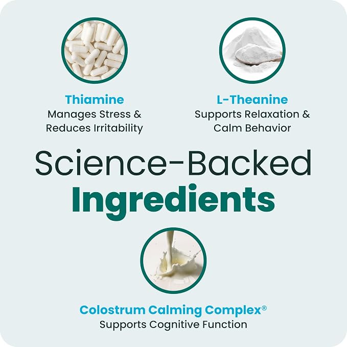 VetriScience Calm & Confident Chews, Composure Clinically Tested Calming and Anxiety Supplement for Dogs, Reduce Stress and Fear, Ideal for Thunderstorms, Fireworks and Travel, Chicken, 120 Count