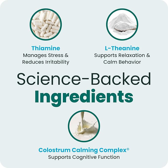 VetriScience Calm & Confident Chews, Composure Clinically Tested Calming and Anxiety Supplement for Dogs, Reduce Stress and Fear, Ideal for Thunderstorms, Fireworks and Travel, Bacon, 120 Count