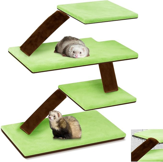 Talltalk 7 Pack Ferret Cage Liner Accessories Washable Ferret Pet Pads Bedding Cage Accessories Kit for Small Animals Hamster Rats Chinchillas Hedgehogs Guinea for Hide Play and Sleep