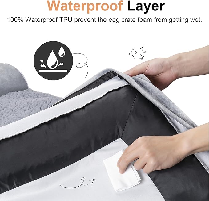 NANUYA Large Dog Bed Orthopedic Washable: Memory Foam Pet Sofa Bed Waterproof with Replacement Cover