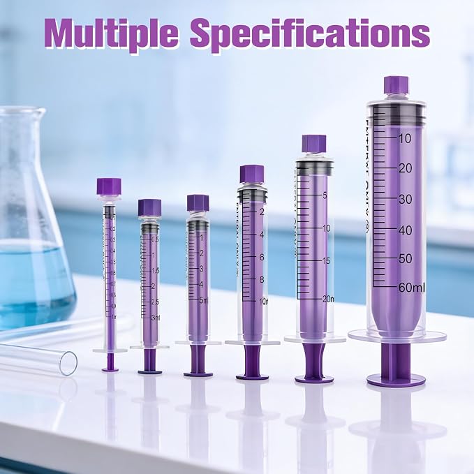 10ml Syringe with Cap, 10cc Plastic Syringes for Liquid, Feeding, Individually Wrapped 20 Pack