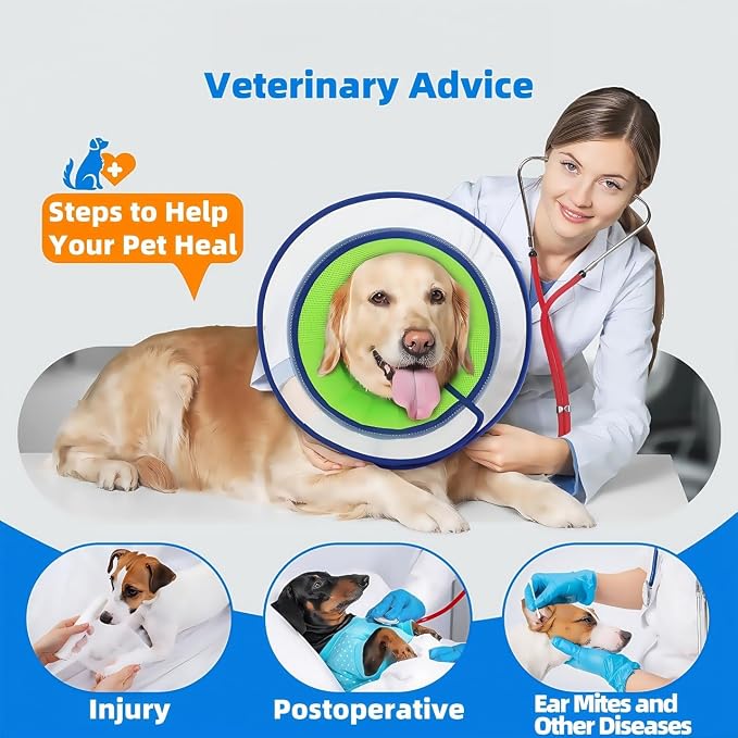 Dog Soft Cone Comfy .Dog Recovery Collar – Pain-Free Post-op Cone for Neutered/Spayed Pets or Injury Protection (Black, 3XL)