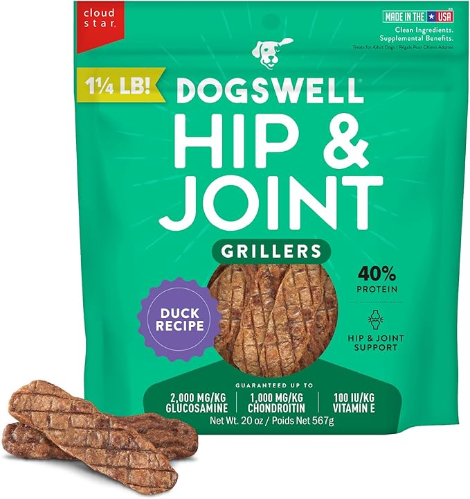 Dogswell Hip & Joint Grillers Dog Treats, Duck, 20 oz. Pouch