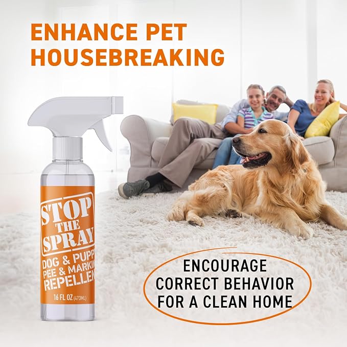 EBPP Stop the Spray - Dog & Puppy Pee Marking Repellent - Pet Training Spray - Puppy Potty Training Spray for Dogs - Dog Pee Stopper - Pee Deterrent for Dogs - No Marking Spray for Dogs Indoor 16oz