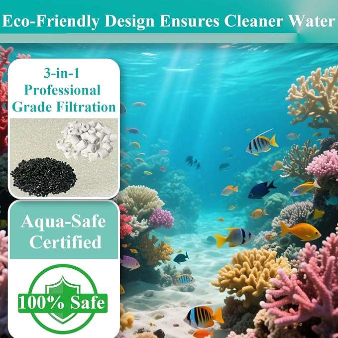 4 Set Three-Stage Filters Replacement Media Kit for AquaClear 50 Power Filter, Fish Tank Filter for 20-to-50 Gallon Aquariums