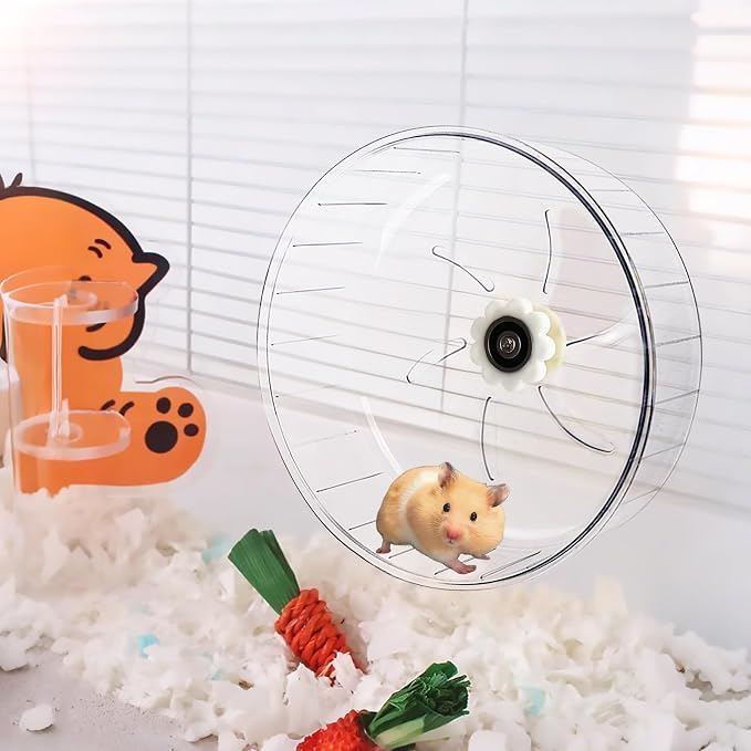 Super-Silent Hamster Exercise Wheel - Hamster Toys Cages Accessories 6.3 Inch Running Spinner Quite Runner for Small Animal Pet Gerbil Dwarf Hedgehog Rat Mouse Mice
