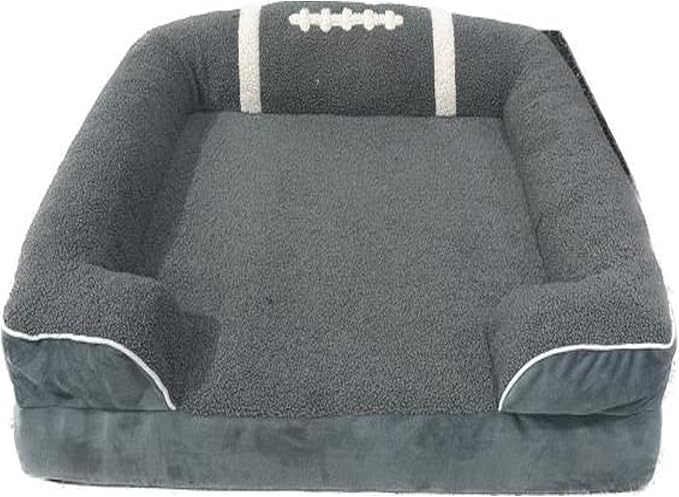Orthopedic Dog Bed 22x19inch,Egg Crate Foam Pet Bed with Removable Bolsters for Small Dogs & Cats up to 15lbs,Fully Detachable Design& Non-Slip Bottom (Grey, Size S)