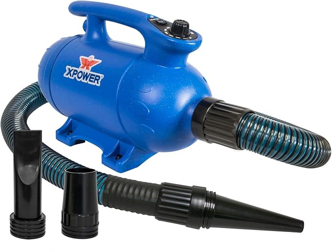 XPOWER B-24 Professional Pet Grooming Force Dryer with Powerful and Quiet Motor, Variable Speed and Extra Heat, Versatile For All Coats and Breeds