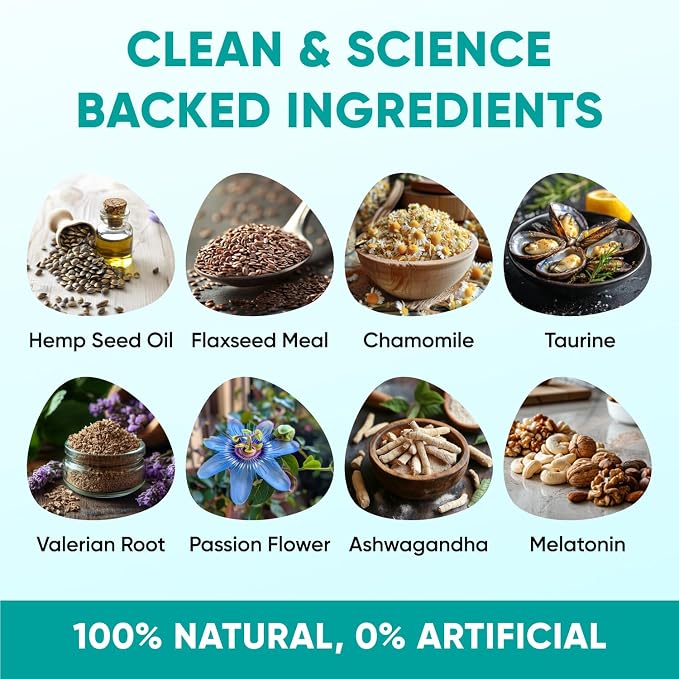 Hemp Calming Chews for Dogs - Dog Calming Chews for Anxiety Relief, Stress, Separation, Fireworks, Thunder, Travel, Vet Visits - USA Product - 120 Soft Treats with Melatonin, Chamomile, Passion Flower