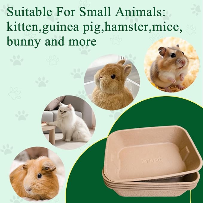 Disposable Cat Litter Box (5-Pack with 1-Towel) Eco Friendly 100% Recycled Paper Cat Tray,16.14 X11.81X3.94 Inch (Brown)