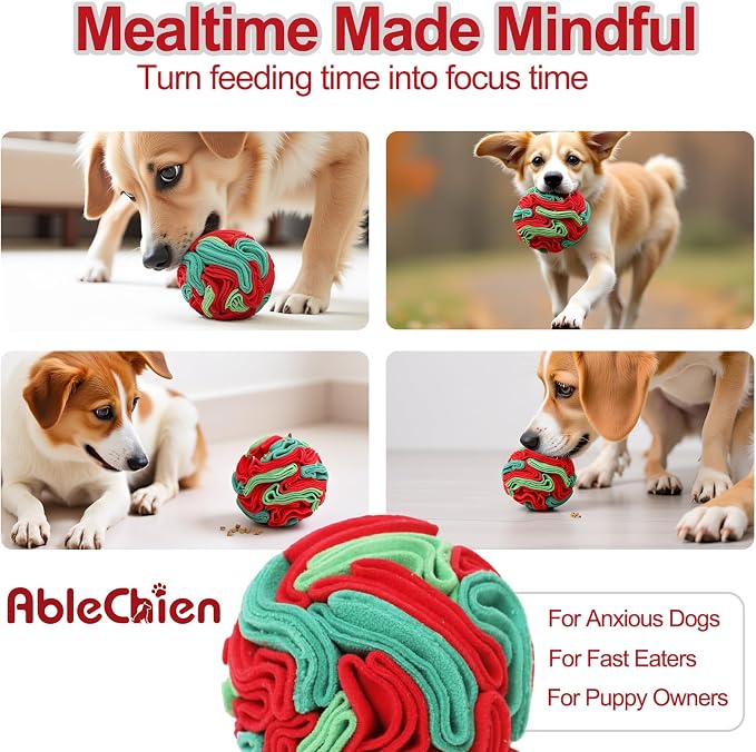 Ablechien Snuffle Ball for Dogs - Interactive Dogs Toys to Keep Them Busy, Dog Puzzle Toy, Dog Enrichment Toys for Small, Medium Pets Daily Companionship, Training Reward Gift