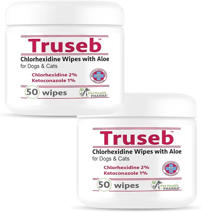 Pet Wipes with Chlorhexidianes Wipes for Dogs & Cats - Chlorhexidianes Wipes for Dogs, Cats and Horses (Made in U.S.A) 100ct (Ketoconazole & Chlorhexidine Wipes, 100 Count)