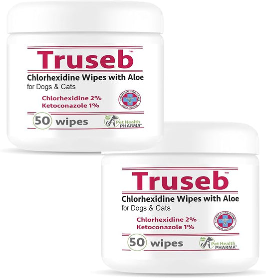 Pet Wipes with Chlorhexidianes Wipes for Dogs & Cats - Chlorhexidianes Wipes for Dogs, Cats and Horses (Made in U.S.A) 100ct (Ketoconazole & Chlorhexidine Wipes, 100 Count)