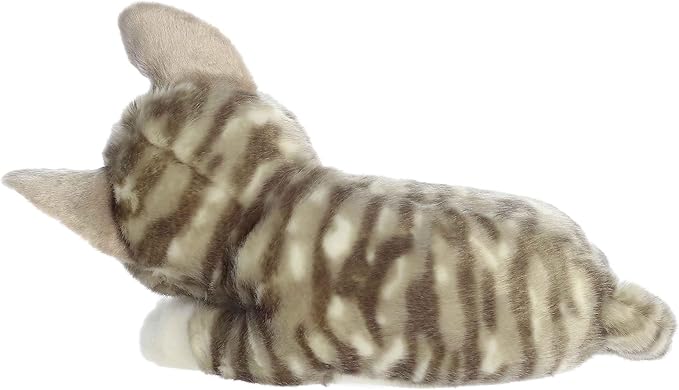 Aurora® Adorable Miyoni® Tots Sleepy Tabby Kitten Stuffed Animal - Lifelike Details Make a Cherished Companion - Perfect for Decorating Bedrooms or Classrooms - Gray 10 Inches