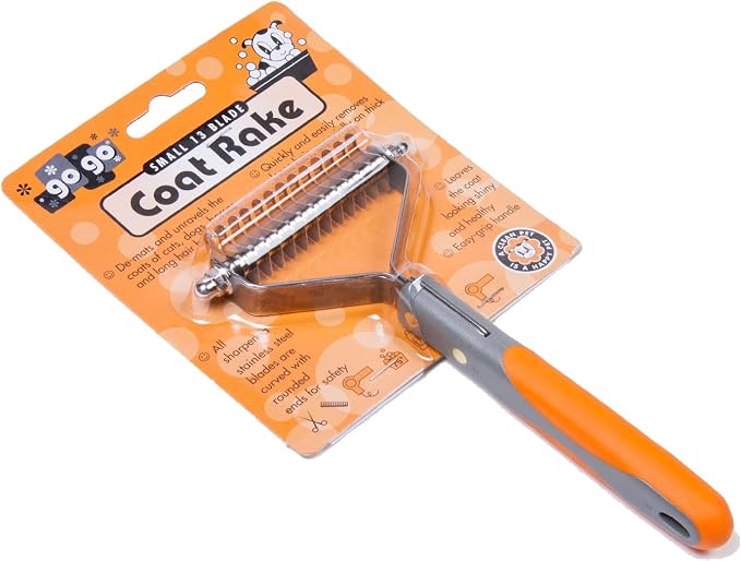 GoGo Pet Products 13-Blade Super Deshedder Coat Rake Pet Grooming Tool, Small