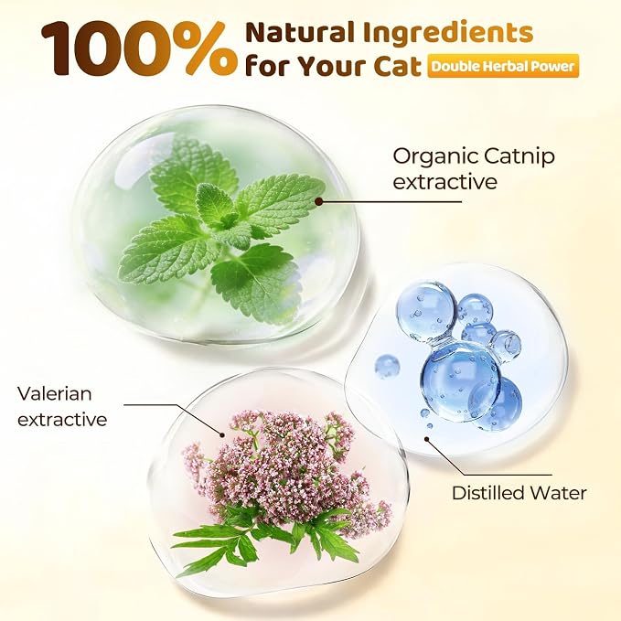 Catnip Spray with Valerian | Double Plant-Power Loved by 90% of Cats,Extra-Strength Attractant to Refresh Toys & Supercharge Playtime