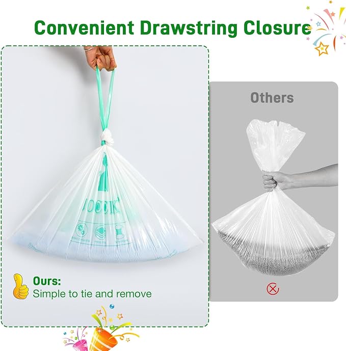 Drawstring Litter Box Liners Compatible with Robot, Heavy Duty Self-Cleaning Litter Boxes Waste Drawer Liners Replacement Bags (100pcs)