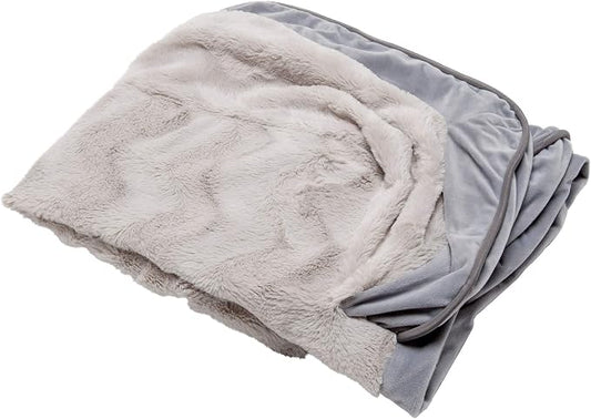 Furhaven Replacement Dog Bed Cover Perfect Comfort Plush & Velvet Waves Sofa-Style, Machine Washable - Granite Gray, Jumbo Plus (XX-Large)