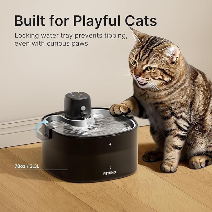 Wireless Cat Water Fountain and 12-Pack Replacement Filters