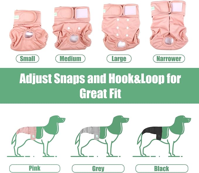 wegreeco Washable Female Reusable Premium Dog Diapers,Pack of 3,Small Dog Puppy & Doggy Diapers Female,Dog Period Panties Diapers Female in Heat