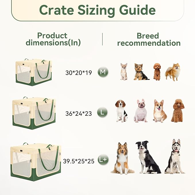 36" Collapsible Dog Crate for Large Dogs - Portable Soft Travel Kennel with Lockable Zippers, Waterproof Base, Washable Cover, Patented Screw Frame for Adjustable Tension, Outdoor, Indoor, Car Use